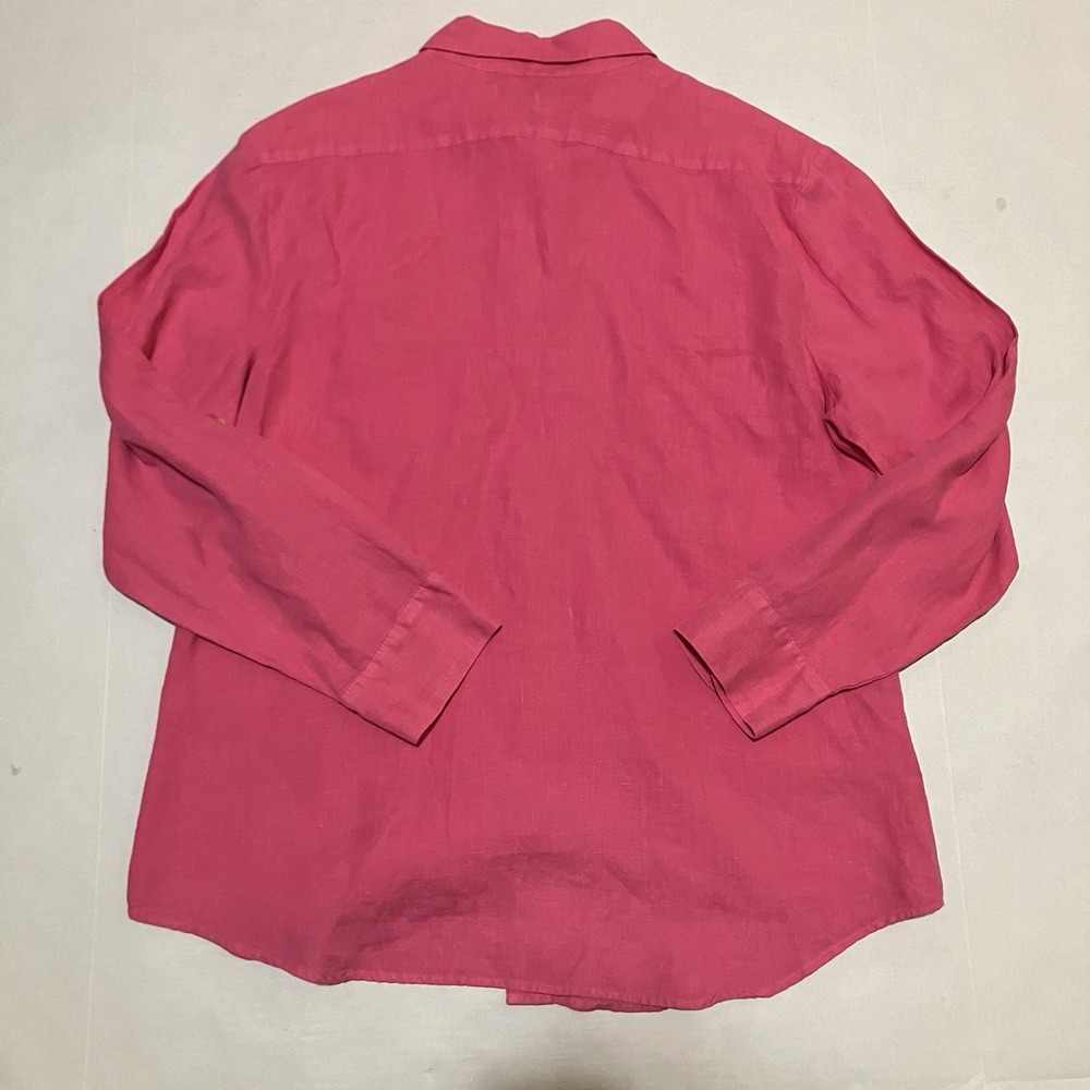 Tommy Bahama Womens 100% LINEN Button Up‎ Shirt Long Sleeve Size Large Pink - Picture 6 of 6